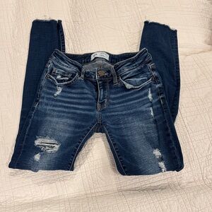 BKE Dark Blue Distressed Skinny Jeans